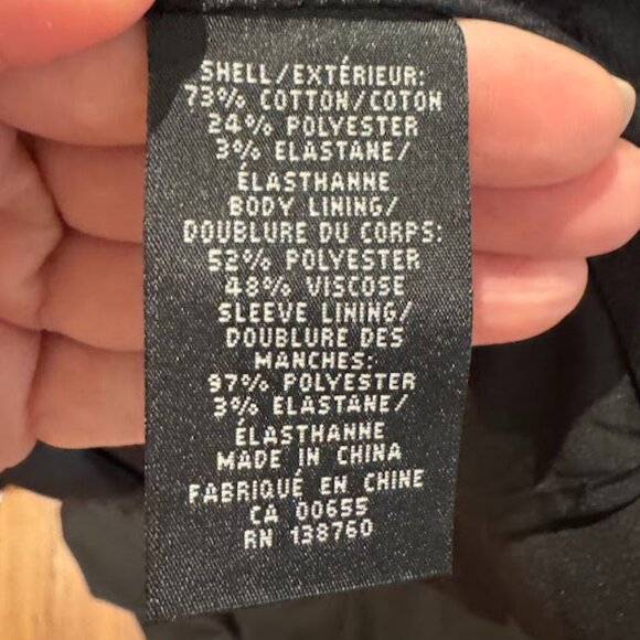 RW&CO Black Stretch Lining Blazer - Size 6 - Picture 5 of 6